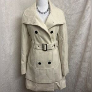 BLACK RIVET COAT, Size M, double breasted